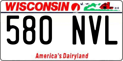 WI license plate 580NVL