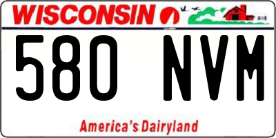 WI license plate 580NVM