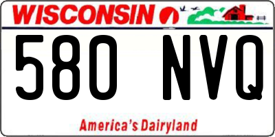 WI license plate 580NVQ
