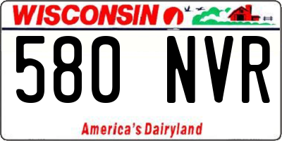 WI license plate 580NVR