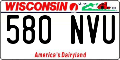 WI license plate 580NVU