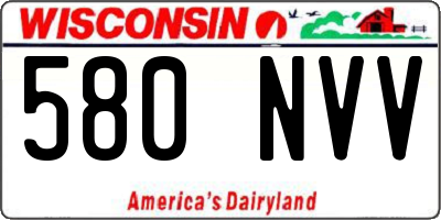 WI license plate 580NVV