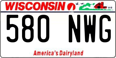 WI license plate 580NWG