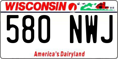 WI license plate 580NWJ
