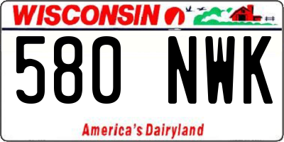 WI license plate 580NWK
