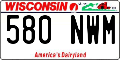 WI license plate 580NWM