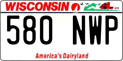 WI license plate 580NWP