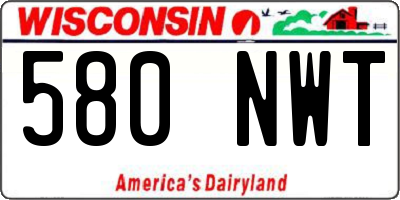 WI license plate 580NWT