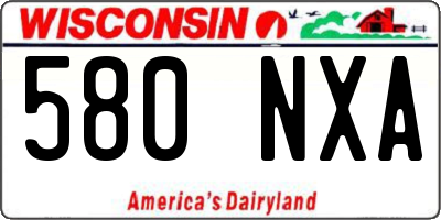 WI license plate 580NXA