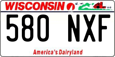 WI license plate 580NXF