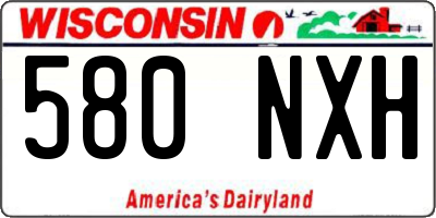 WI license plate 580NXH