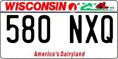 WI license plate 580NXQ