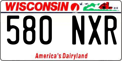 WI license plate 580NXR