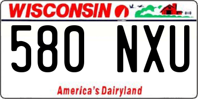 WI license plate 580NXU