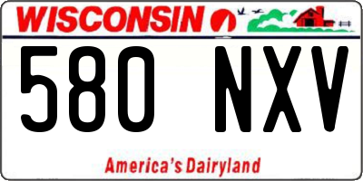 WI license plate 580NXV