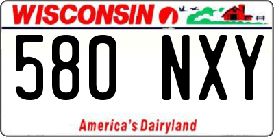 WI license plate 580NXY
