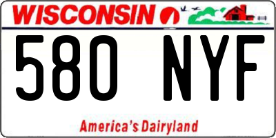 WI license plate 580NYF