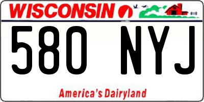 WI license plate 580NYJ