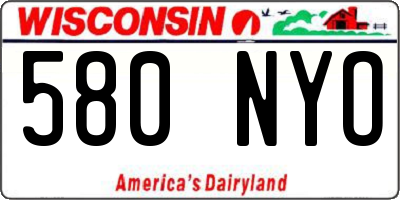 WI license plate 580NYO