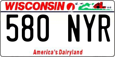 WI license plate 580NYR