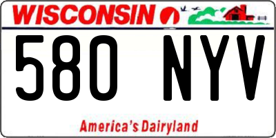 WI license plate 580NYV