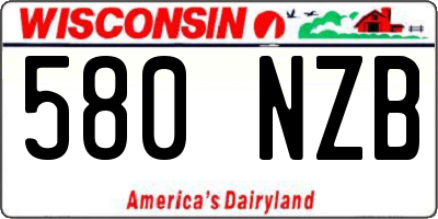 WI license plate 580NZB