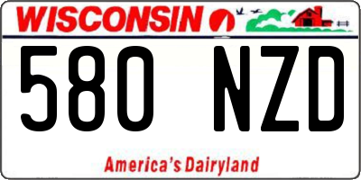 WI license plate 580NZD