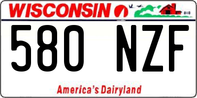 WI license plate 580NZF