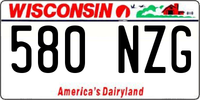 WI license plate 580NZG