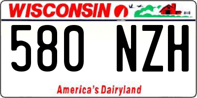 WI license plate 580NZH