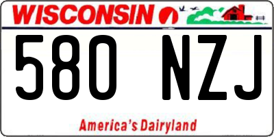 WI license plate 580NZJ