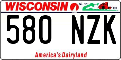 WI license plate 580NZK