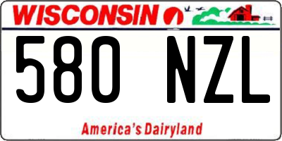 WI license plate 580NZL