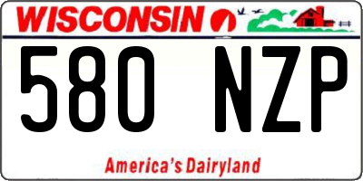 WI license plate 580NZP