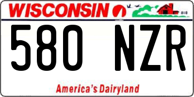 WI license plate 580NZR