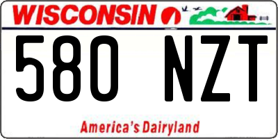 WI license plate 580NZT