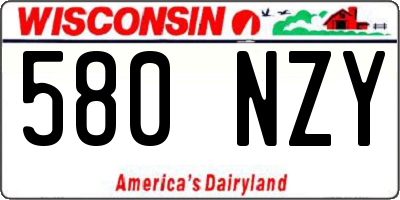 WI license plate 580NZY