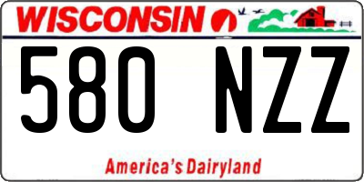 WI license plate 580NZZ