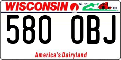 WI license plate 580OBJ