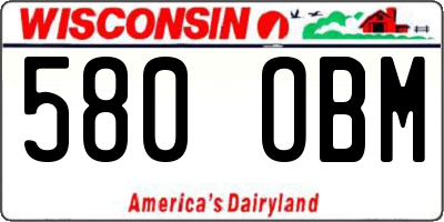 WI license plate 580OBM