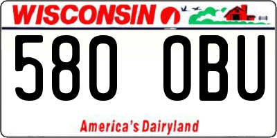 WI license plate 580OBU