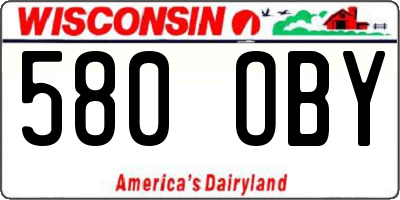 WI license plate 580OBY