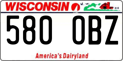 WI license plate 580OBZ