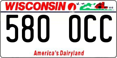 WI license plate 580OCC