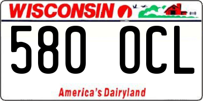 WI license plate 580OCL