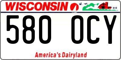 WI license plate 580OCY