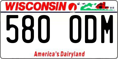 WI license plate 580ODM