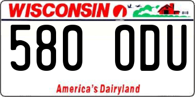 WI license plate 580ODU