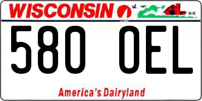 WI license plate 580OEL