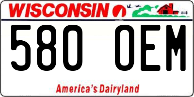 WI license plate 580OEM